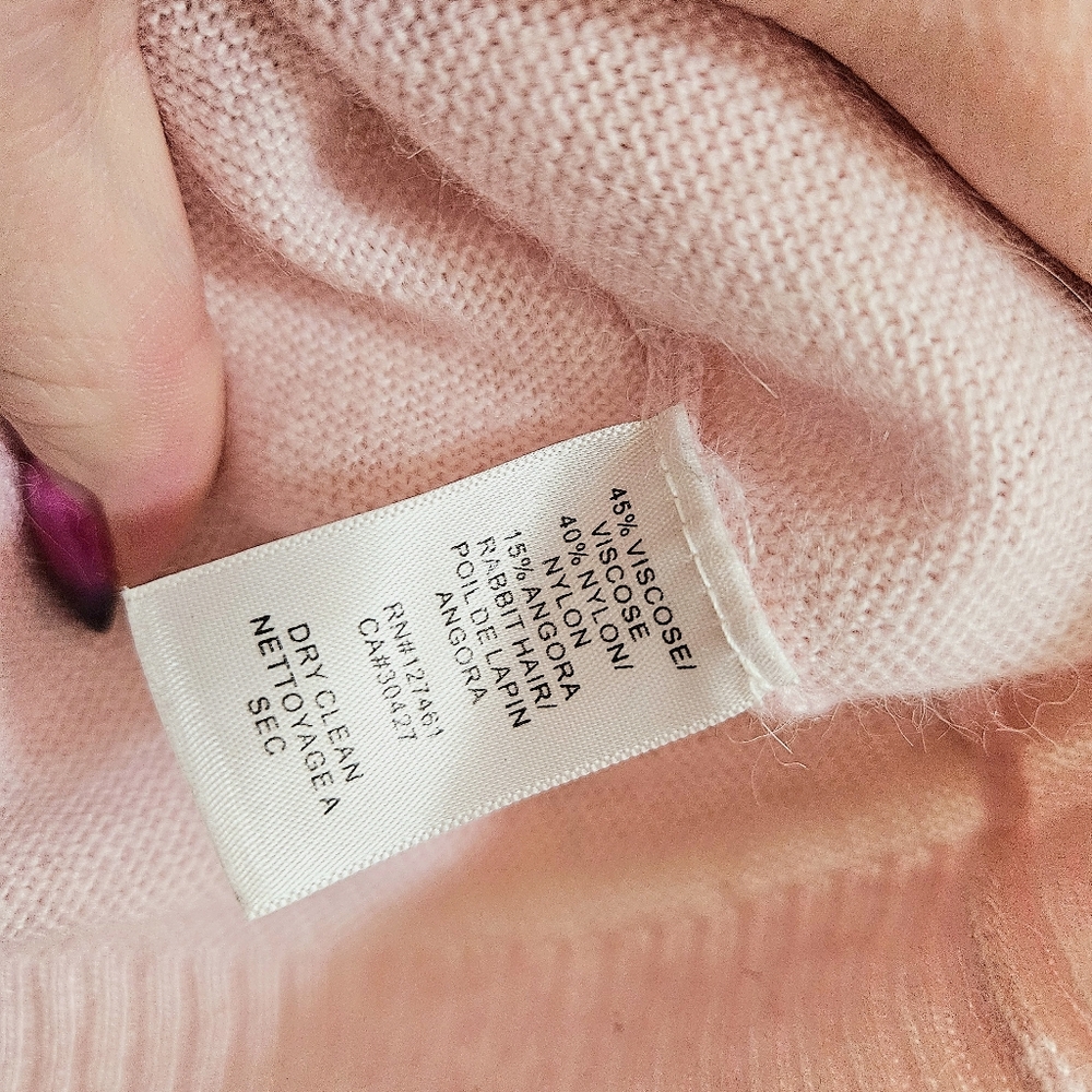 Wildfox White Label Pink Angora Blend Sweater With Sequin Heart - Picture 9 of 9